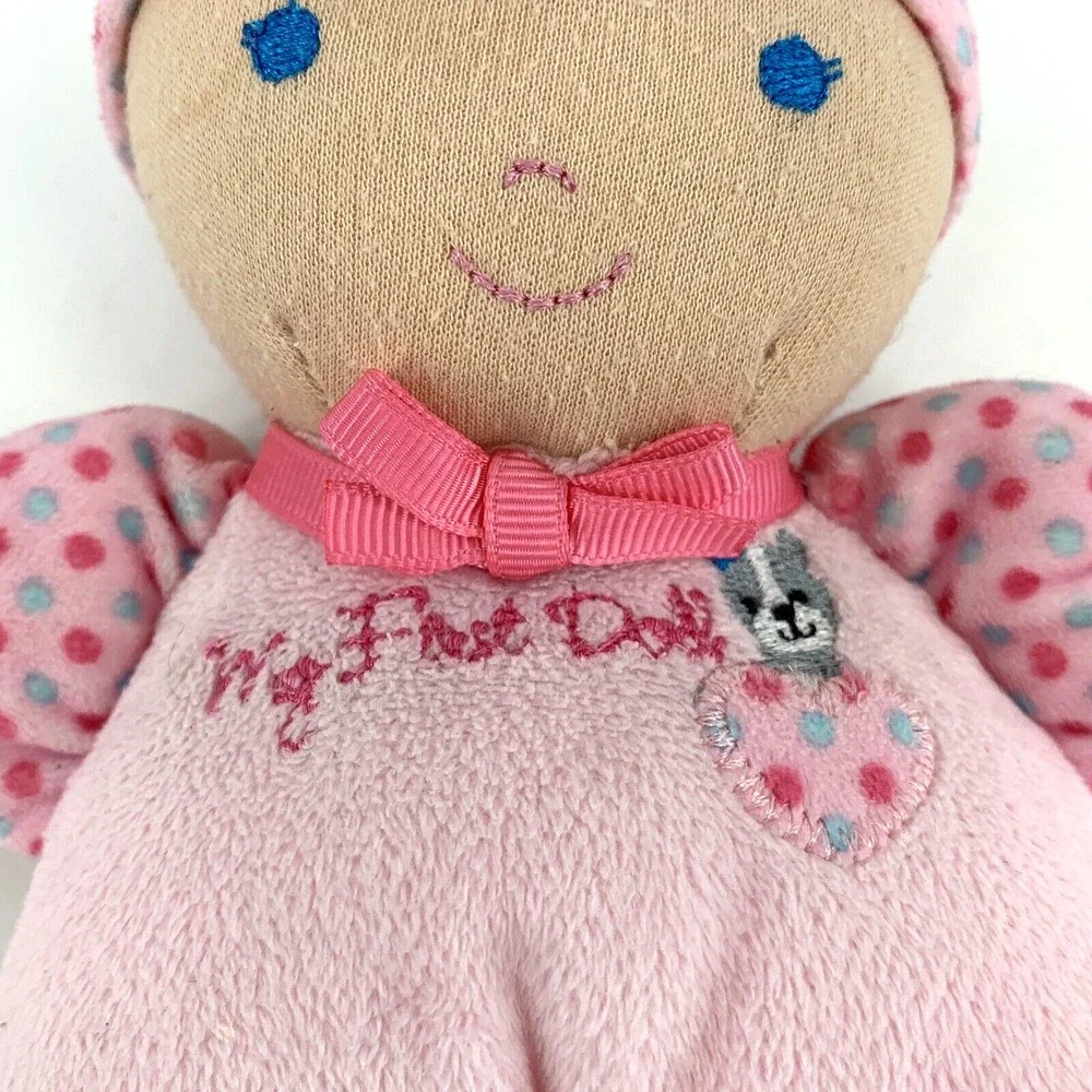 CARTER'S My First Doll BABY GIRL Pink Plush Blue Eyes Rattle Stuffed #‎ 62025